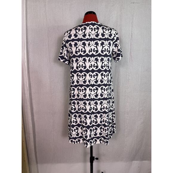 Ann Taylor Loft Women’s Dress Gray White Short Sleeve Knee Length Size XS E105 - Picture 4 of 10